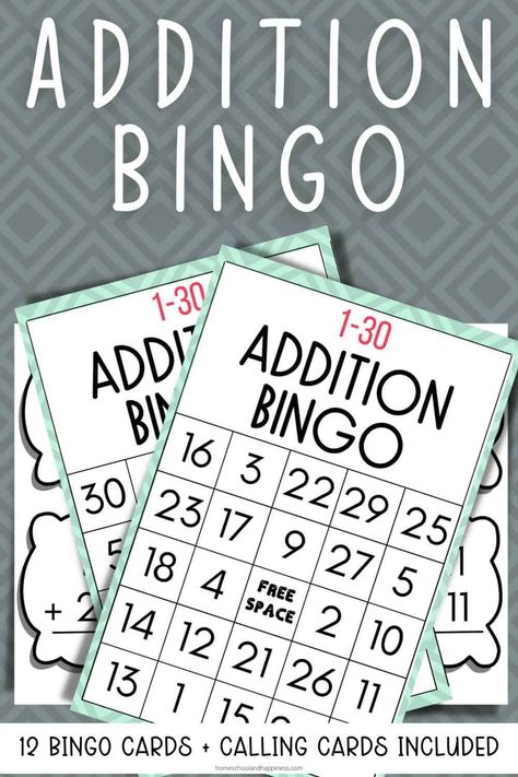 Free Printable Addition Bingo Math Game Addition Memory Game, Uno Addition Game, Math Bingo First Grade, Math Bingo 2nd Grade, 2 Digit Addition Games 2nd Grade, Addition Bingo Free Printable, Addition Games For Kids, Fun Addition And Subtraction Games, Addition Math Games