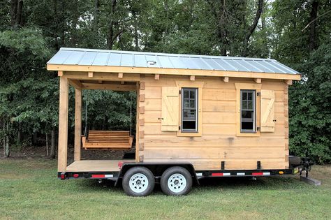 Tiny House Trailer Exterior, Mini Home On Wheels, Trailer Cabin, Cargo Trailer Tiny House, Cabin Trailer, Mini House On Wheels, Log Cabin Tiny House On Wheels, Homemade Camper, Tiny House Company