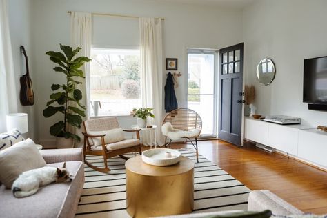 Browse Photos | Apartment Therapy Bungalow Living Room, Narrow Living Room, Mill House, Carolina House, Rental House, House Photos, Livingroom Layout, House Built, Scandinavian Inspired