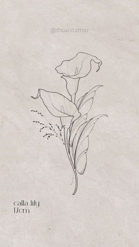 Calililly Flower Drawing, Calla Lily Tattoo Design, Calla Lily Bouquet Tattoo, Calla Lily Drawing, Calla Lily Tattoo, Lilly Tattoo Design, Lilly Flower Tattoo, Abstract Tattoo Ideas, Lillies Tattoo