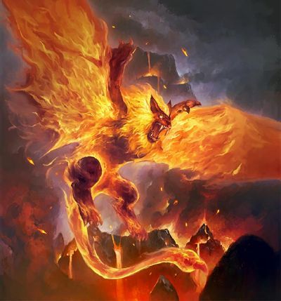 Druid of the Flame (Fandral Staghelm) - Hearthstone Wiki Minion Card, Wildest Fantasy, Fantasy Beasts, Monster Concept Art, Fantasy Creatures Art, Fantasy Monster, Mythical Creatures Art, Mythological Creatures, Creature Concept Art