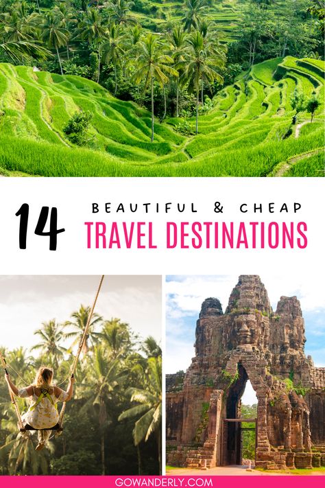 14 beautiful and affordable travel destinations ideal for budget-conscious travelers. Best Places To Travel In The World, Bachelorette Destination Ideas, Unique Places To Travel, Cheapest Countries To Visit, Cheapest Places To Travel, Cheap Travel Destinations, Cheap Places To Visit, Amazing Experiences, Summer Travel Destinations