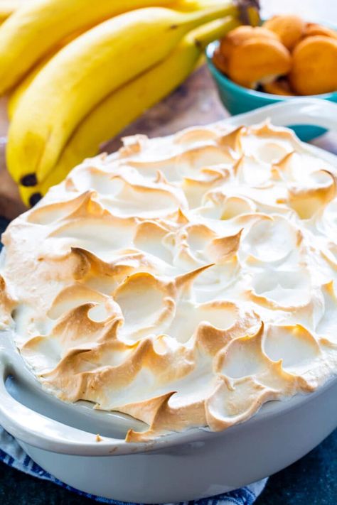 Banana Pudding With Meringue, Whipped Cream Pie, Banana Pudding From Scratch, Old Fashioned Banana Pudding, Banana Pudding Pies, Homemade Vanilla Pudding, Banana Pudding Desserts, Pie Fillings, No Bake Banana Pudding