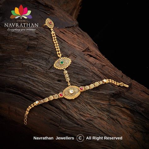 http://navrathan.com/  Your envy-inducing ensembles deserve attention with stunning #jewellery from Navrathan Jewellers. This traditional Haath Phool – A bridal kundan gold ring linked to a bracelet encrusted with precious stones is made using the finest techniques. At Navrathan Jewellers you’ll find fine jewellery reminiscent of a bygone era. Walk into #Navrathan Jewellers today and get your hands on them.  #navrathan #jewellers #jewellery Gold Haath Phool Designs, Hathful Designs Gold, Gold Hand Bracelet With Ring, Haath Phool Jewellery Gold, Navrathan Jewellers, Hand Bracelet With Ring, Haath Phool, Bridal Jewellery Inspiration, Jewelry Knowledge