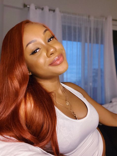 Hair Inspiration For Black Women, Ginger Hair Inspiration, Inspiration For Black Women, Ginger Wigs, Red Orange Hair, Black Ginger, Black Wigs, Red Hair Inspo, Ginger Hair Color