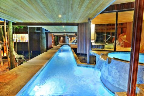 This Miami House Has an Actual Lazy River Running Through It- Cosmopolitan.com Lazy River Pool, Amazing Pools, Indoor Pools, Indoor Swimming Pool, Lazy River, Miami Houses, Dream Pools, Lap Pool, Indoor Swimming