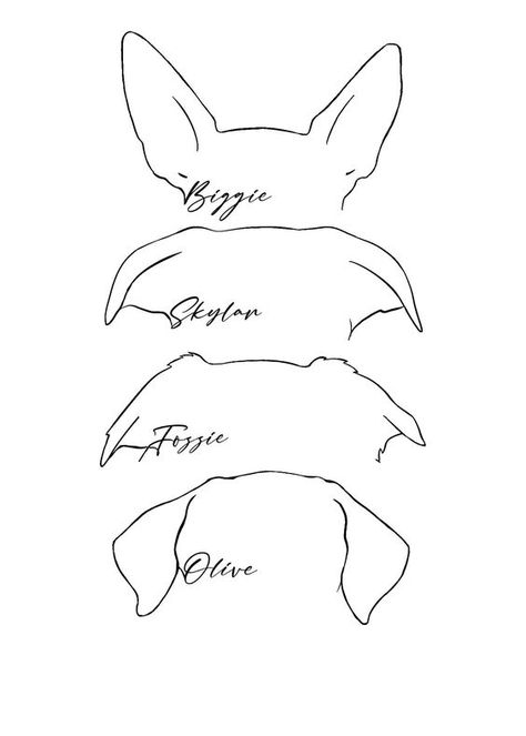 Honor your pet's memory with a beautifully designed pet memory tattoo. Keep their love close to your heart. #PetMemory #TattooMemory Dog Ear Outline, Ear Outline, Tatoo Dog, Dog Memorial Tattoos, Dog Outline, Remembrance Tattoos, Western Tattoos, Dog Sketch, Memorial Tattoo