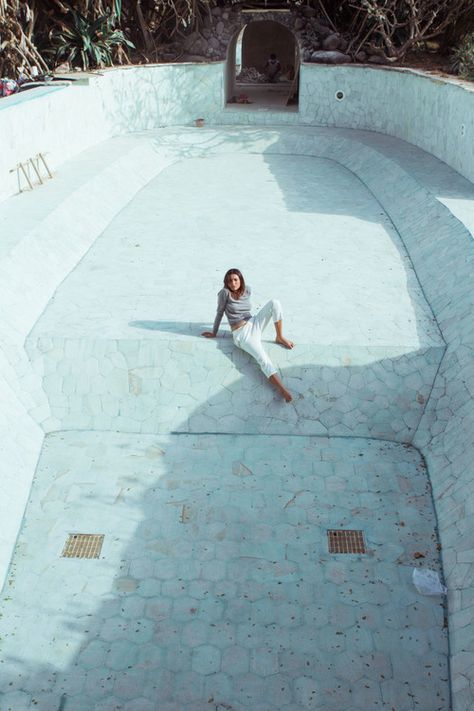 This Is Ro Pool Fashion Editorial, Swimming Pool Photography, Empty Pool, Pool Photography, Outfit Essentials, Pet Vacuum, Stock Tank Pool, Pool Fashion, Secret Beach