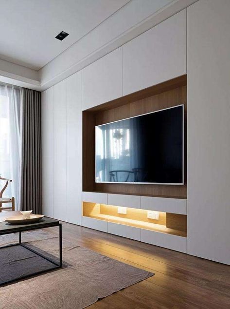 Ruang Tv, Bedroom Tv Wall, Tv Wall Cabinets, Living Room Wall Units, Tv Cabinet Design, Living Room Tv Cabinet, Living Room Tv Unit Designs, Living Room Tv Unit, Tv Room Design