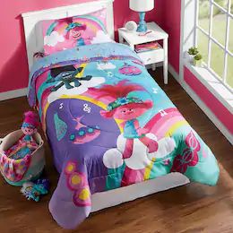 Comforters - Sets, Queen, King | Seventh Avenue Twin Bed Comforter, Colorful Bedding Sets, Queen Poppy, Trolls Band Together, Trolls World Tour, Colorful Comforter, Colorful Bedding, Full Bedding Sets, Soft Comforter