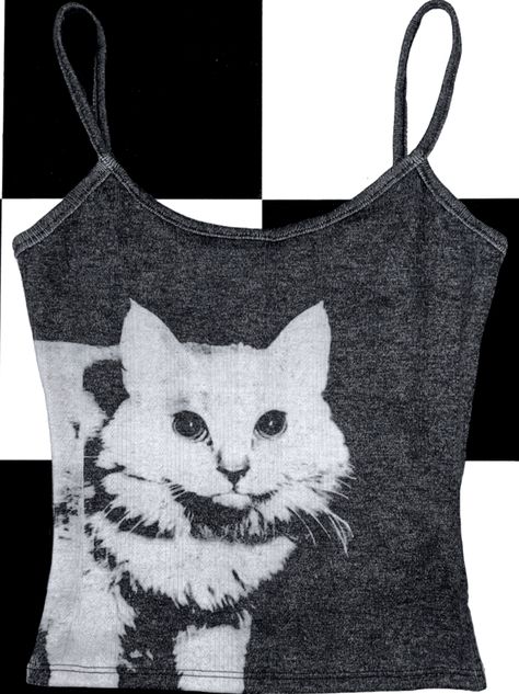 Omighty Clothes, Clothing Png, School Shirt Designs, Silly Clothes, Cat Top, Cat Tee, Mood Board Fashion, Vibe Clothes, Cat Shirts