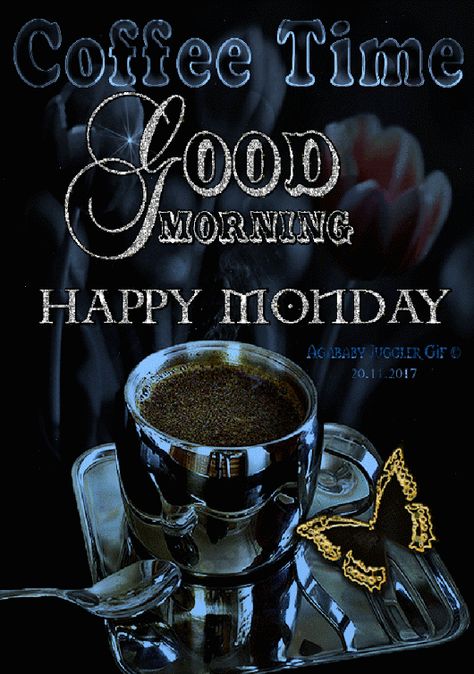 Monday Gif Mornings, Good Morning Happy Monday Gif, Monday Coffee Gif, Good Morning Monday Gif, Happy Monday Gif, Monday Gif, Weekly Greetings, Coffee Good Morning, Good Morning Gifs