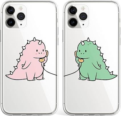 Cartoon Dinosaur Couple Phone Case Cover fit for iPhone 5 / 5s/ SE 2016 Cute Matching Couple Best Friends Cover Shockproof Clear TPU Rubber - Green Dino: Amazon.co.uk: Electronics & Photo Matching Couple Phone Cases, Phone Cases Matching, Couple Phone Cases, Dinosaur Couple, Amazon Phone Cases, Friends Cover, Couples Phone Cases, Cute Matching, Cartoon Dinosaur