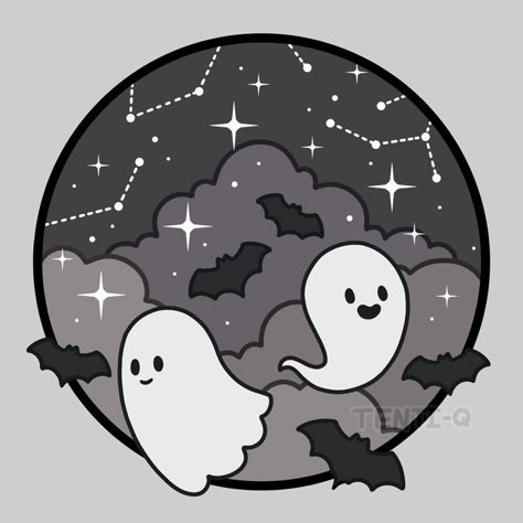 #halloween #circles #digitalart ##digitalartist #black #grey #october #ghosts #bats #clouds #sparkles #stars #pastel #soft #aesthetic #stickers #cute #kawaii #original Circle Stickers Aesthetic, Cute Clipart Aesthetic, Ghost Cartoon Cute, Cute Ghost Aesthetic, Cute Spooky Aesthetic, Pastel Soft Aesthetic, Cute Ghost Art, Kawaii Ghost, Halloween Icon