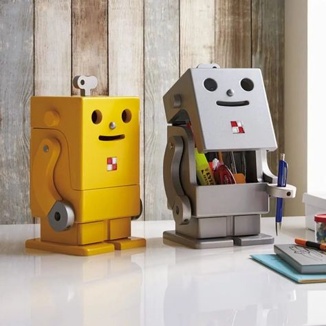 Wooden Robot Desk Organizer: Vibrant and Practical Stationery Storage – More Angle Wooden Robot, House Styling, Stationery Storage, 3d Laser, Small Wood Projects, Toy Organization, Desk Organizer, Wood Toys, Wooden Crafts