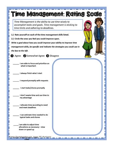 Time Management Group Activities, Time Management Activities For Students, Executive Functioning Activities, Time Quiz, Time Management Worksheet, Time Management Activities, Time Management Work, Rating Scale, Living Skills