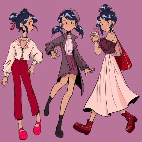 Marinette Fanart Outfits, Marinette Outfits Inspiration, Miraculous Ladybug Redesign, Marinette Outfit, Miraculous Outfits, Marinette Fanart, Dibujos Anime Chibi, Miraculous Ladybug Tumblr, Miraculous Ladybug Oc