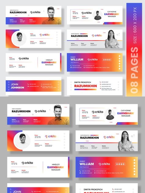 Colorful Email Signature Template Corporate Identity Email Header Design Banners, Email Signatures Ideas, Email Signature Design Inspiration, Email Signature Design Creative, Email Signature Ideas, Company Email Signature, Creative Email Signatures, Gmail Signature, Email Header