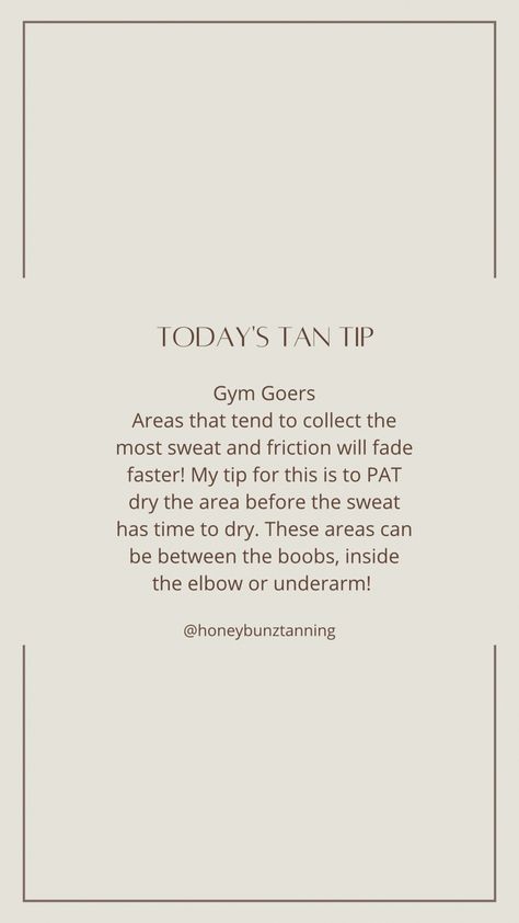 Spray tan tips for gym goers Spray Tan Giveaway Ideas, Spray Tan Prep Tips, Easter Tanning Quotes, Spray Tanning Content, Tan Tip Tuesday, Spray Tanning Tips, Spray Tan Post Ideas, Spray Tan Content, Spray Tan Instagram Posts