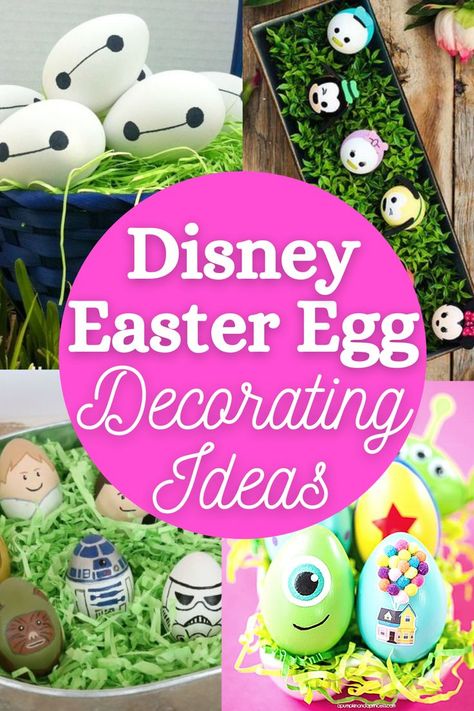 Disney Easter Egg decorating ideas from Pixar, Marvel, Star Wars, and more! Stitch Egg Decorating, Disney Egg Decorating, Disney Easter Eggs Decorating, Tangled Easter Eggs, Star Wars Easter Eggs, Disney Movie Easter Eggs, Disney Easter Eggs, Diy Easter Eggs, Creative Easter Eggs