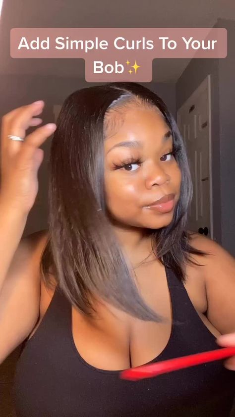 diamondchanise(@diamondchanise) on TikTok: Completely Changes the Look 🤩 #learnfromme #neverfitin #fyp #curls #hairtutorial #acnh #minitutorials Flat Iron Curls Short Hair, Curling Iron Short Hair, Flat Iron Short Hair, Flat Iron Curls Tutorial, Tik Tok Hair, Short Hair Blowout, Black Hair Curls, Curling Tips, Style Bob