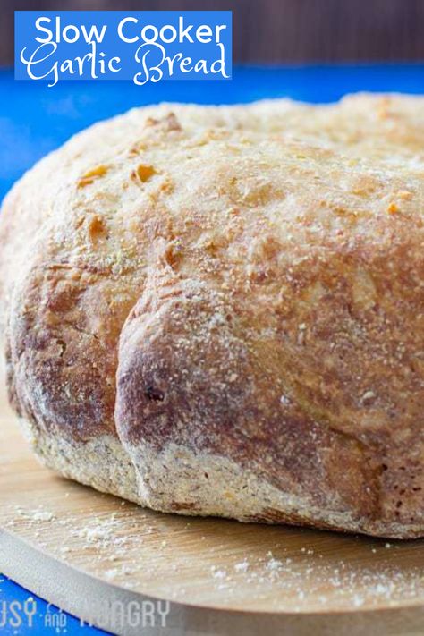 Bread In Crock Pot Easy Recipes, Homemade Bread Crockpot Easy Recipes, Bread In Crockpot Recipe, Crock Pot Bread Easy, Crock Pot Bread Recipe, Bread In Crockpot, Garlic Parmesan Bread Recipe, Crockpot Bread Recipes, Bread In Slow Cooker