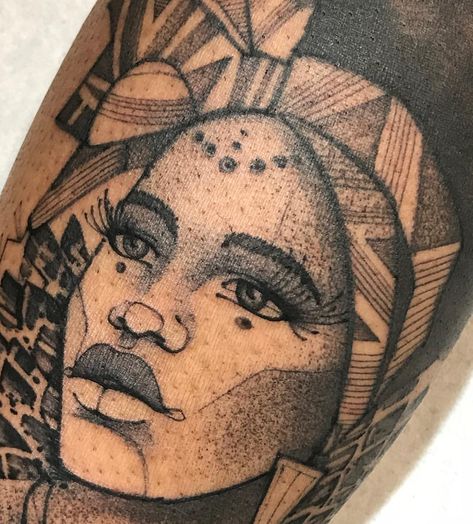 African woman. Obrigado Edson!! #blackworkerssubmission#darkartists #blackwork#blacktattoo#insanetattoos#tattoo… Afro Tattoo, Back Of Shoulder Tattoo, Tattoo Cover-up, Women Sleeve, Black Ink Tattoos, Cover Up Tattoos, Body Tattoos, Shoulder Tattoo, African Women