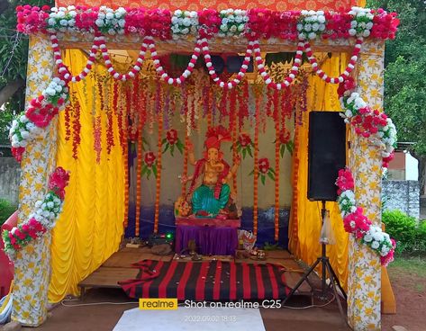 Puja Mandap Decoration, 1st Night Room Decoration, Wedding 1st Night Room Decoration, Saraswati Puja Decoration, Night Room Decoration, Puja Mandap, Wallpaper Shiva, 3d Wallpaper Shiva, Puja Decoration