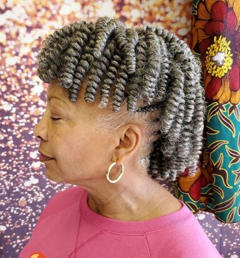 50 Most Head-Turning Crochet Braids & Hairstyles for 2020 - Hair Adviser Grey Crochet Hairstyles, Grey Hair Braids, Hairstyles For Seniors, Crochet Hairstyles, Tan Skin Blonde Hair, Individual Braids, Grey Crochet, Curly Crochet Hair Styles, Hair Adviser