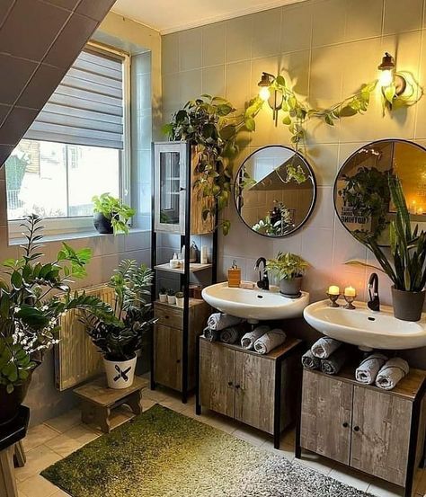 Cottage Core Bathroom, Modern Cottage Core, Cottage Core Home, Cottage Core House, Cottage Bathroom Ideas, Bohemian Bathroom, Cottage Bathroom, Deco Nature, Gorgeous Bathroom