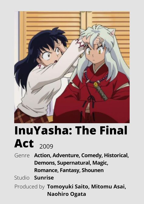 Inuyasha The Final Act, Anime Minimalist Poster, Poster Information, Minimalist Posters, Inuyasha, Minimalist Poster, Supernatural, Acting, Romance