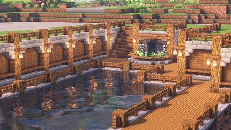 Minecraft Sea Port, Minecraft Medieval Greenhouse, Minecraft Port Town, What To Build In Minecraft, Minecraft Port, Minecraft Dock, Villa Minecraft, Build In Minecraft, Minecraft Medieval House