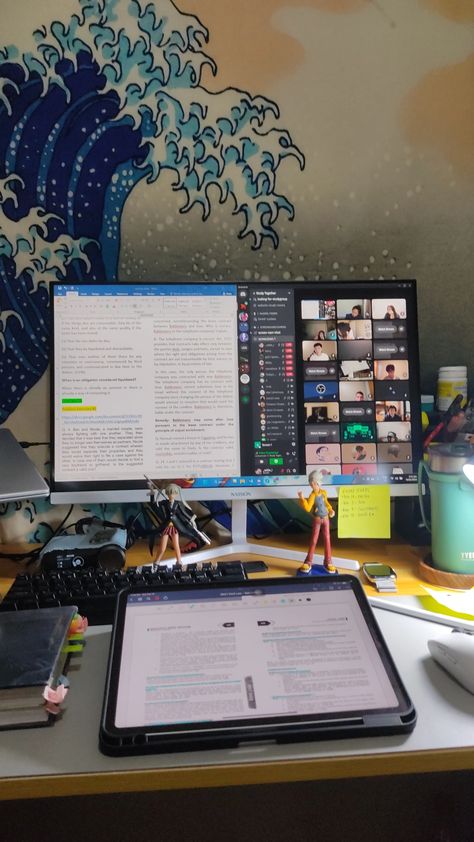 #studyvlog #studytime #ａｅｓｔｈｅｔｉｃ #desk #cozydesk #desksetup #lawschoollife #lawstudent #legal #ipadpro #fujixseries #studysinspo #discord #souleater Pc Inspiration, Small Room Setup, Study Vibe, Law School Life, Study Buddy, Cozy Desk, Aesthetic Desk, Beautiful Room, Bedroom Setup