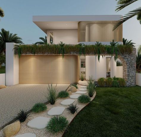 SDC building design on Instagram: "Boollwarroo facade" Modern Coastal Home Exterior, Coastal House Exterior, Coastal Facade, Coastal Home Exterior, Coastal Exterior, Contemporary Beach House, Modern Coastal Home, Beach House Exterior, Pool Landscape Design