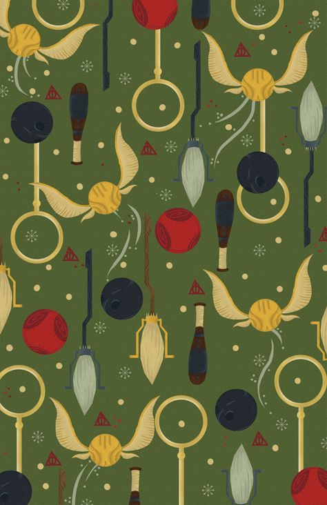 Quidditch Pattern by Daniel Monje, via Behance Harry Potter Pattern, Harry Potter Classroom, Harry Potter Quidditch, Pattern Poster, Theme Harry Potter, Potter Art, We're Moving, Harry Potter Crafts, Harry Potter Wallpaper