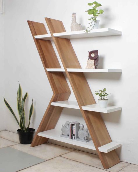 Book Furniture Ideas, Rack Decor Ideas, Book Shelf Design Modern, Book Rack, Shelf Decor Ideas, Book Rack Design, Woodworking Projects Unique, Unique Woodworking, Diy Kids Furniture