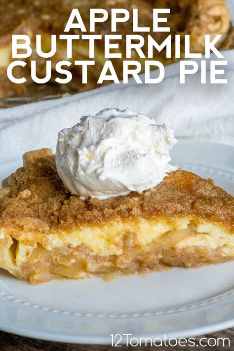 Buttermilk Custard Pie, Buttermilk Custard, Apple Custard Pie, Buttermilk Pie, Buttermilk Recipes, Apple Dessert Recipes, Custard Pie, Perfect Pies, Delicious Pies