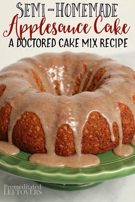 Applesauce Spice Cake Mix Recipes, Applesauce Bundt Cake Recipes Easy, Cake Mix Apple Cake Recipe Easy, Cakes Using Applesauce, Cakes With Applesauce, Spice Cake Mix With Applesauce, Apple Sauce Pie Recipe, Spice Cake Recipes Boxed With Applesauce, Apple Cake From Box Cake