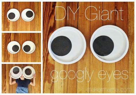 DIY Giant Googly Eyes - So funny! I want to put glow-in-the-dark giant googly eyes in all the trees.  ...A (less sturdy/more temporary) variation might be to use large white plastic plates, smaller black paper or plastic plates and plastic wrap. Giant Googly Eyes, Cheap Diy Halloween Decorations, Googly Eyes, Theme Halloween, Monster Party, Craft Blog, Diy Halloween Decorations, Fall Fun, Dia De Muertos