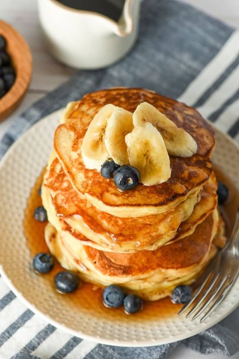 Bill Granger's Ricotta Hotcakes - Ryde District Mums Easy Ricotta Pancakes, Ricotta Cheese Pancakes, Vegan Banana Pancakes, Ripe Banana Recipe, Vegan Pancake Recipes, Almond Flour Pancakes, Pancake Toppings, Ricotta Pancakes, Cheese Pancakes