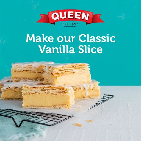 A classic Vanilla Slice recipe with silky smooth custard and crisp puff pastry, this is a true Aussie favourite! Australian Vanilla Slice Recipe, Custard Slice Recipe, Vanilla Bean Custard, Vanilla Slice Recipe, Sweet Slices, Vanilla Slice, Custard Slice, Serbian Food, Passion Fruit Syrup