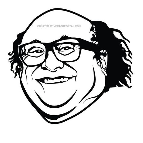 Danny Devito Tattoo, Danny Dorito, It's Always Sunny In Philadelphia Art, Disc Ideas, Formal Coolers, Vector Portraits, Face Stencils, Always Sunny In Philadelphia, Drawing Styles