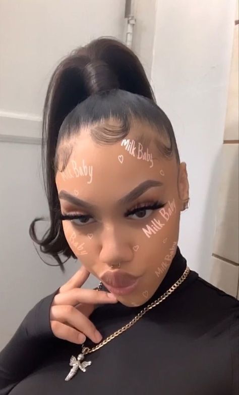 pinterest : @kjvougee ‘ 🐝 follow for more poppin’ pins! 🚺 #baddies 🦋 Weave Ponytail Hairstyles, Weave Ponytail, Slicked Back Hair, Work Hairstyles, Hair Ponytail Styles, Hair Laid, Black Hairstyles, Ponytail Styles, Sleek Hairstyles