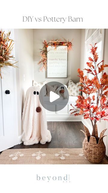 Kati Nairn | Beyond Gray on Instagram: "The real Gus the Ghost has entered the chat. 👻 Comment SHOP and I’ll DM you the link for the supplies that I used to make the super-size, less expensive version. I’ll also DM you the link to the pottery barn original." Kati Nairn, The Ghost, Pottery Barn, Ghost, The Originals, Halloween, Grey, On Instagram, Instagram