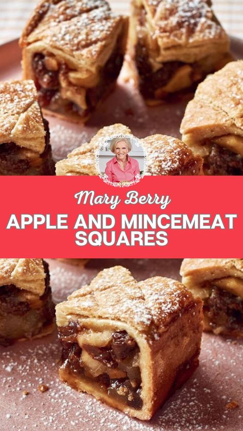 Mary Berry Apple and Mincemeat Squares Mincemeat Squares, Mary Berry Shortbread, Mincemeat Bars Recipe, Marry Berry Recipes, Mary Berry Desserts, Mary Berry Recipes, Berry Desserts, Berry Dessert Recipes, Mary Berry Recipe