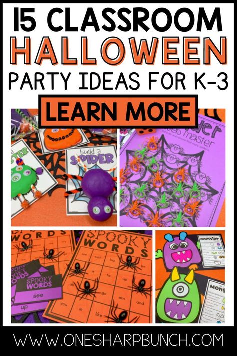 Are you looking for classroom Halloween party ideas? Today, I am sharing the ultimate list of Halloween party games, Halloween snacks, and Halloween party crafts that your students are sure to love! These Halloween party ideas for the classroom are simple and easy. Set up these DIY Halloween centers quickly on the day of your classroom party. Halloween Party Crafts, Kindergarten Halloween Party, Halloween Math Games, Halloween Party Craft, Halloween Literacy, Halloween Centers, Classroom Halloween, Halloween Party Activities, Classroom Halloween Party