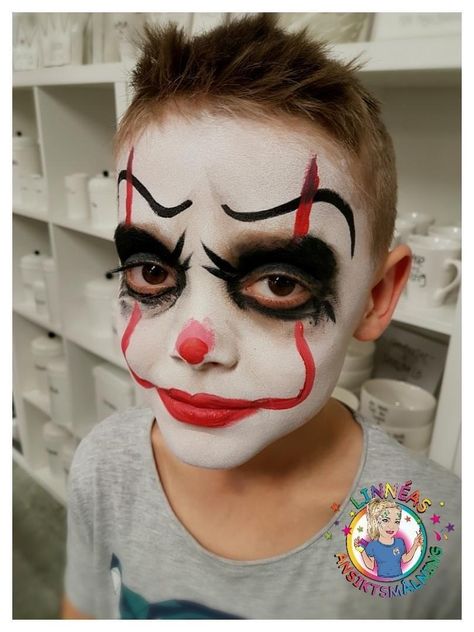 Clown Makeup Boys For Kids, Halloween Clown Face Paint, Boys Clown Makeup, Halloween Face Paint Clown, Clown Makeup For Boys, Boys Halloween Face Paint, Clown Makeup Boy, Boy Clown Makeup, Clown Makeup Kids