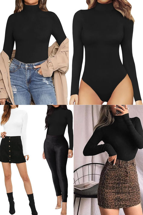 For winter season this bodysuits for women featuring mock turtle neck, sleeveless / long sleeve will be part of your daily outfit. #winterseasonoutfit #outfitoftheday #jumpsuitforwomen #topforwomen #winterseasonoutfit Mock Neck Top Outfit Winter, Turtle Neck Bodysuit Outfit, Turtleneck Bodysuit Outfit, Winter Bodysuit, Turtle Neck Sleeveless, Bodysuit Outfit, Turtle Neck Long Sleeve, Mock Turtle Neck, Turtleneck Bodysuit