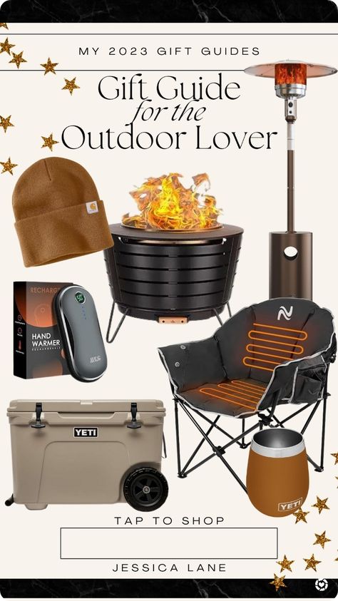 Holiday Gift Guide 2023, gifts for the outdoor lover, camper, or for him. gifts for him, gifts for the outdoor lover, gifts for the camper, gifts for husband, outdoor patio, camping you want me to take your car off Follow me in the @LTK shopping app to shop this post and get my exclusive app-only-content! #liketkit #LTKCyberWeek #LTKGiftGuide #LTKmens @shop.ltk https://liketk.it/4pil2 Christmas Gifts For Camping Friends, Cabin Gifts Ideas, Camping Gifts For Women, Camping Gifts For Him, Gifts For Outdoorsy People, Camping Gift Basket Ideas, Gifts For Outdoorsmen, Outdoor Gifts For Kids, Gift For Outdoorsman