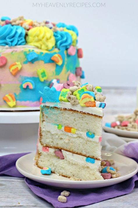 Lucky Charms Layered Cake Cereal Ideas, Lucky Charms Cake, My Heavenly Recipes, Heavenly Recipes, Patty Cake, Cookie Exchange Party, Pj Party, Bread Shaping, Baking Inspiration